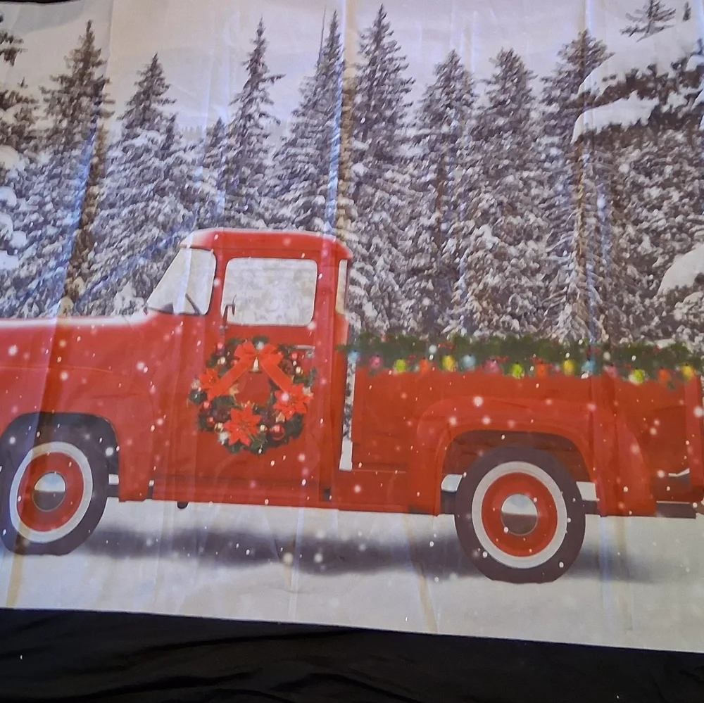 Red Truck Winter Banner